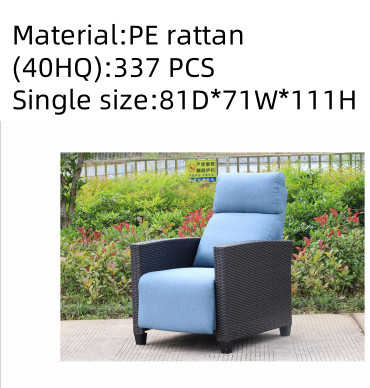 CE BSCI Home Rattan Furniture Modern Office Sofa Mid Century Recliner