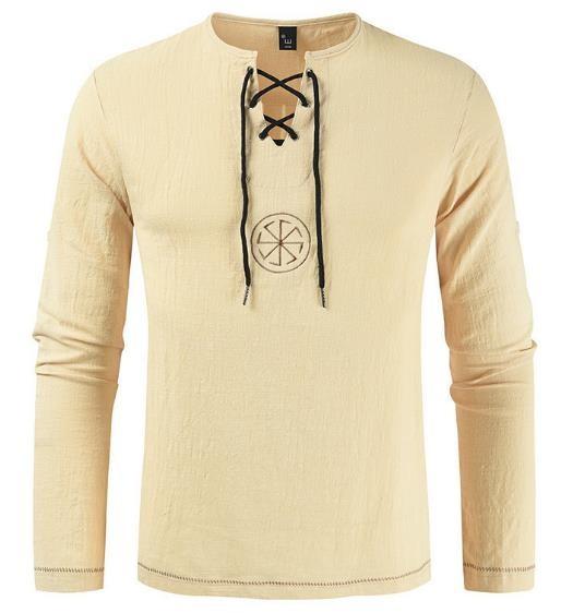 Oem Clothing Manufacturer China 100% Linen Shirt Casual Long Sleeve With Drawstring