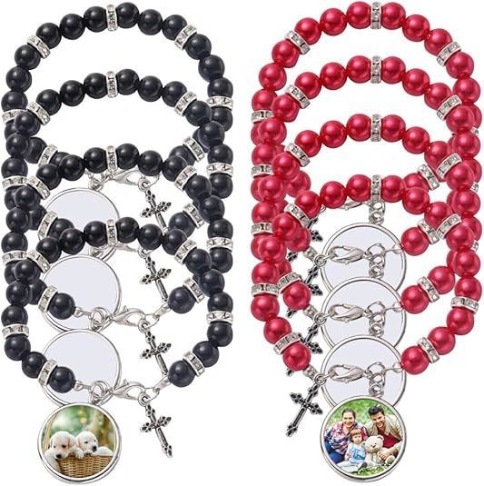 Colored Sublimation Blank Catholic Rosary Beads Bracelet Blank For DIY Jewelry Making