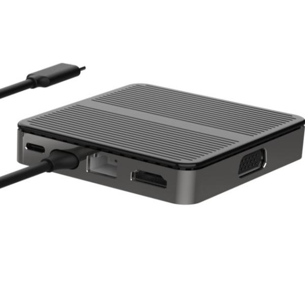 Квадратный чёрный USB C к USB адаптер Mac 6 в 1 USB C к USB А адаптер OTG адаптер