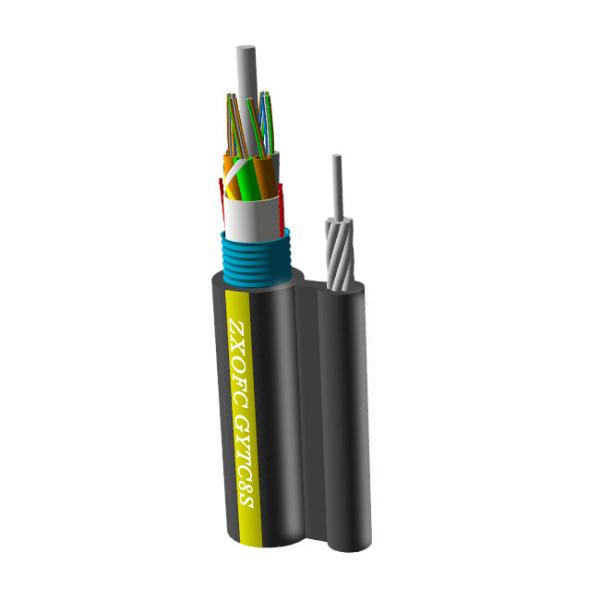 Figura exterior 8 cabo de fibra ótica, autossuficiente cabo aéreo de GYTC8S