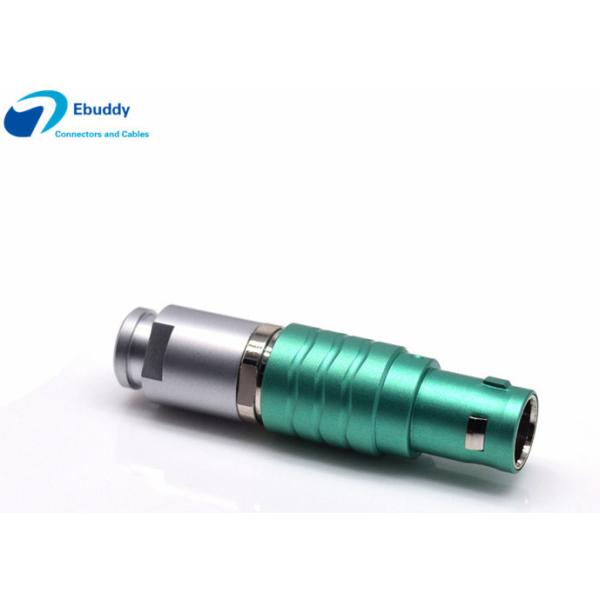 Green Color Lemo B Series Connectors Custom Circular Plug FGG 1B 10 Pin Male