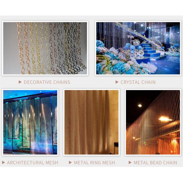 1.6mm Anodizado de aluminio cortinas de cadena de color cobre para la decoración de paredes arquitectónicas