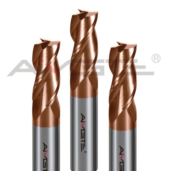 Moulin de finition de carbure de revêtement de cuivre 4 mm - 32 mm 3 moulins de finition de flûte pour l'acier au carbone