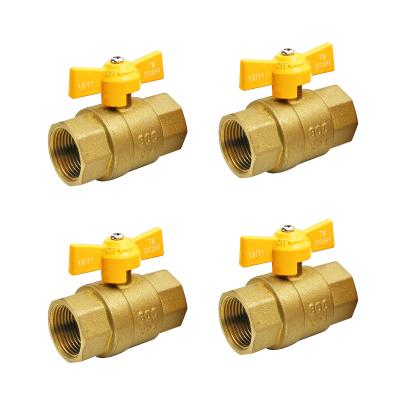 SAI GLOBAL Gas Pipe Plumbing Materials Yellow Butterfly Handle Female Male Thread 1/2 3/4 1 Ball Gas Control Valve