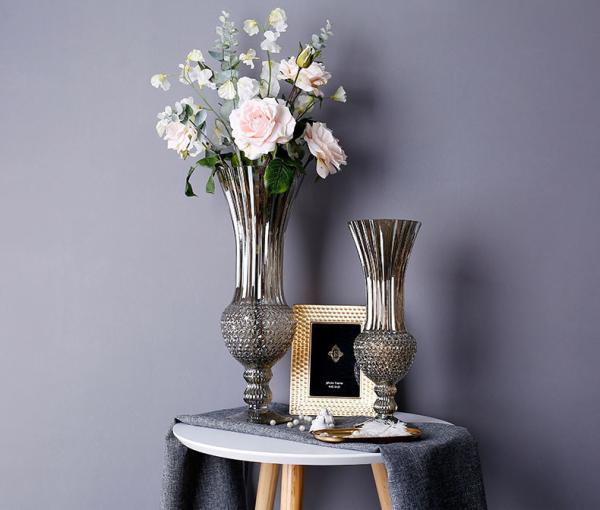 European Glass Vase Rich Bamboo Hydroponic Flowerware Champagne Gold Household Furnishings