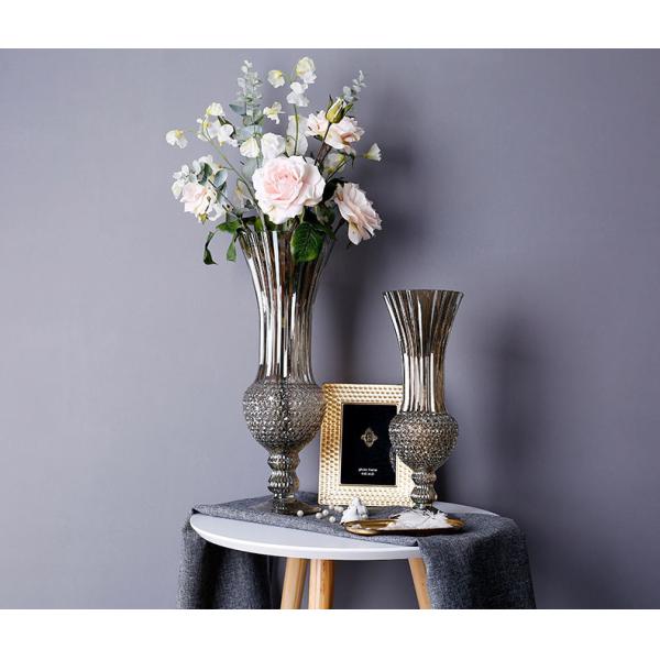 European Glass Vase Rich Bamboo Hydroponic Flowerware Champagne Gold Household Furnishings