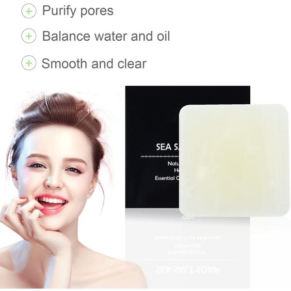 Handmade Goat Milk Sea Salt Face Soap Pimple Pores Mites Removal Acne Treatment