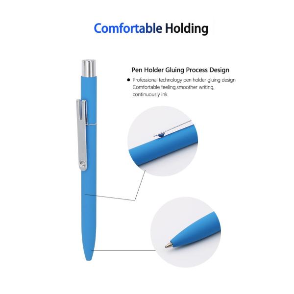 stylo à bille en caoutchouc doux en aluminium coloré stylos à billes commerciaux stylos à billes rétractibles avec logo personnalisé