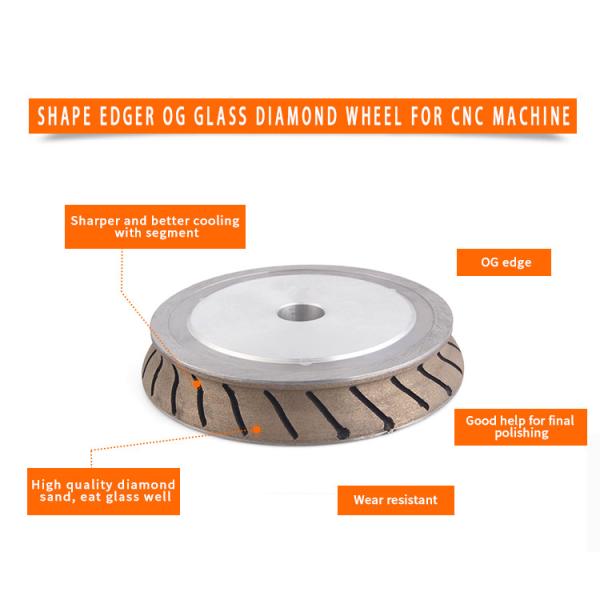 Shape Edger OG Glass Grinding Wheel Sintered For CNC Machine , Wear Resistant