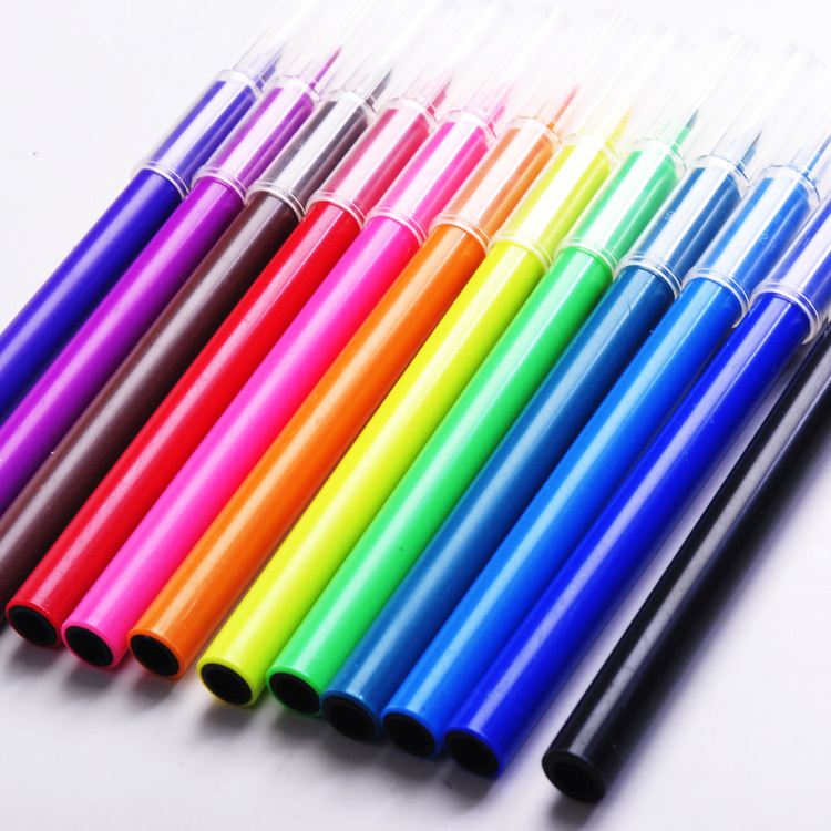 B2C Kids Drawing Color Set 12pcs Wholesale Fibre Tip Watercolor Markers