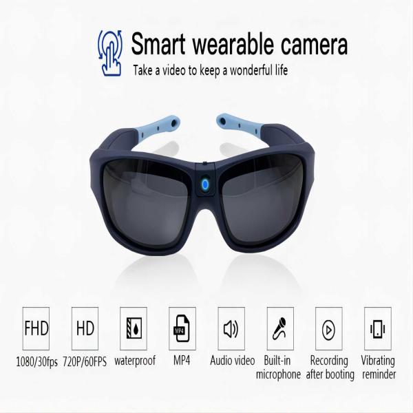 Motorcycle Action Video Camera Sunglasses With 1080P FHD Video Recording