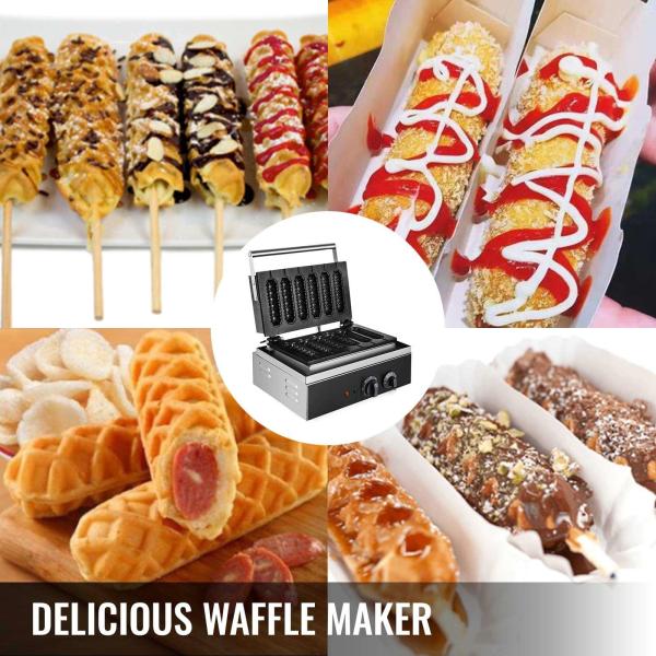Nonstick 5 Roll 6 Roll Commercial Waffle Maker Machine Electric