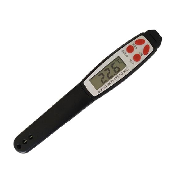 Black Waterproof Digital Food Thermometer With Stainless Steel Probe