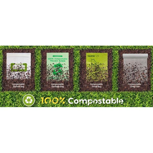 PLA Zip Lock Bag, Bio Slider Bag, Reusable Grocery Shopping Bags Collection Waste Scraps, Food Scraps Community Compost