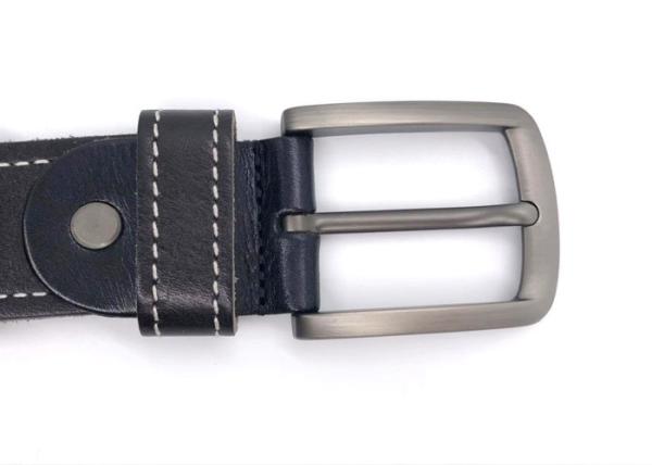 Adults Black 3.8cm Mens Casual Leather Belt For Pants