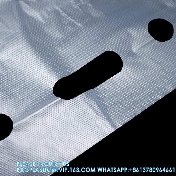 Drinking Handle Bags Cup Carrier With Handle Clear Plastic Packaging Bags For Delivery Hanging Hole Drink Bags