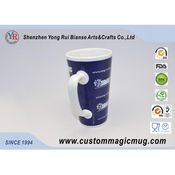 Eco-friendly Large V Shaped Mug , 12oz Ceramic Porcelain Coffee Mugs