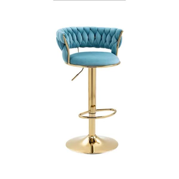 Vintage Bar Stools with Back and Footrest Counter Height Dining Chairs, Adjustable Seat Stool Small Gold Legs