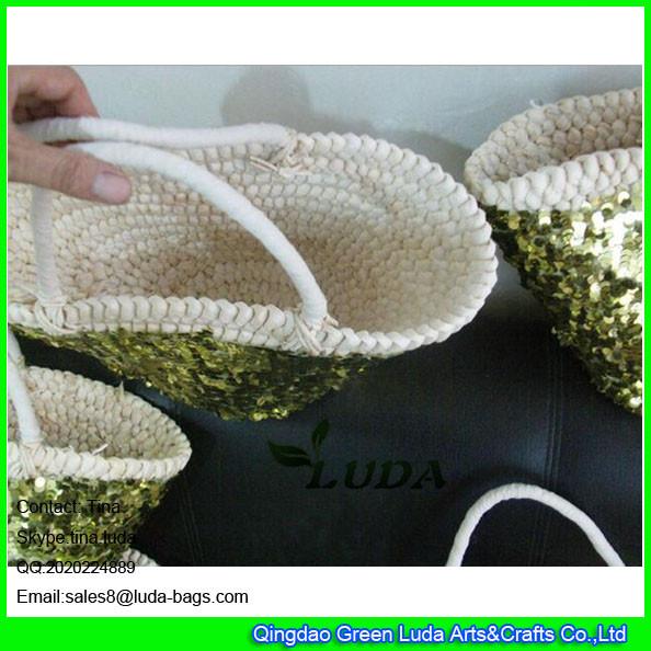 LDYP-119 2015 hot sale sequins totes cornhusk straw fashion online handbags