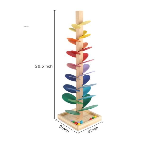 Montessori Educational Toy Blocks Wooden Music Tree with Marble Ball Run Track Game Baby Kids Children Intelligence Wood