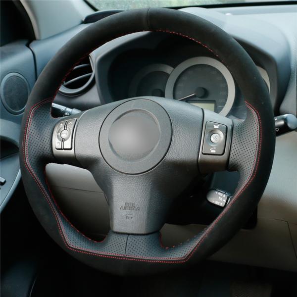 Suede and Leather Custom Steering Wheel Cover for Toyota Yaris Vios RAV4 2006 2007 2008 2009 2010 2011 2012 2013 Scion XB 2008