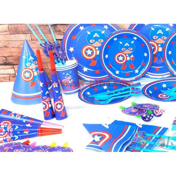 Captain America New Kids Birthday Party Decoration Set Birthday brown bear Theme Party Supplies Baby Party set