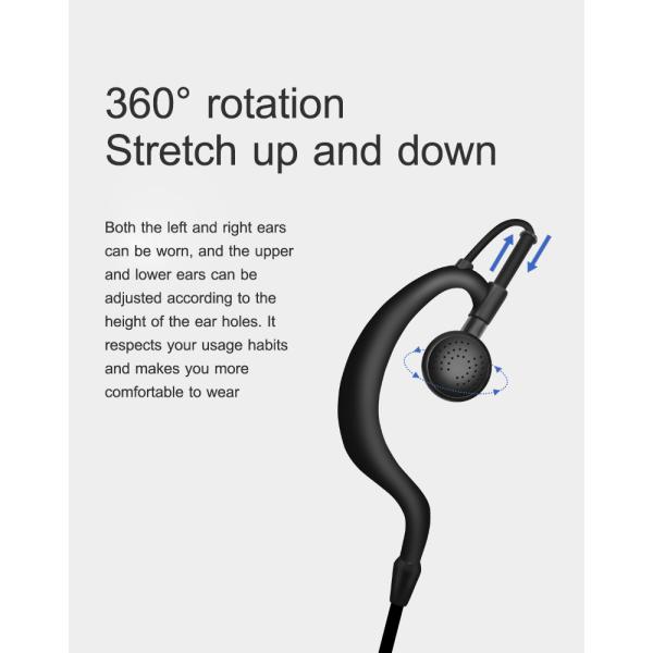 Wired Intercom Earphone Walkie Talkie Headset Radio Earpiece Headset 110±3dB Sensitivity