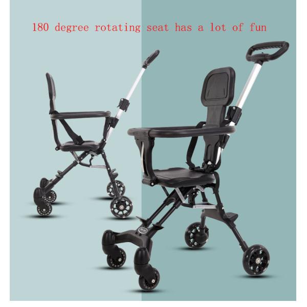 6 Months 3 Years Age Group Carbon Steel Baby Stroller Foldable Reversible High View