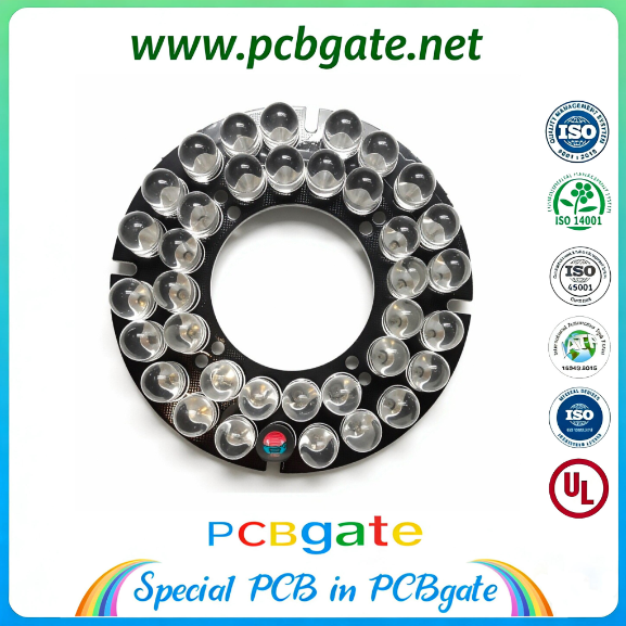 Machine Vision Ring LED Aluminum PCB (MCPCB) with High Thermal Conductivity, Multiple Sizes, and Full Customization