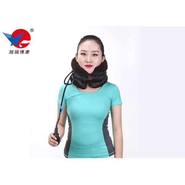 Free Size Black Cervical Traction Collar Encrypted Knitted Full Elastic Flannel Material