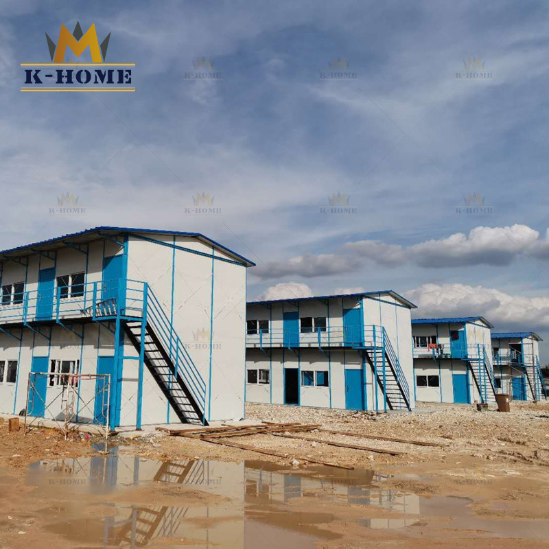 Изготовленные здания работника стальной структуры прослаивают дома Prefab панели