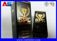 Almacenamiento de cartón impreso Cajas de vial de 10 ml con tapas Geles de culturismo Fuel de oro Embalaje Fuel de oro / efecto holograma