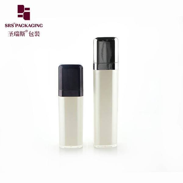 empty square shape acrylic double wall face cream airless lotion bottle