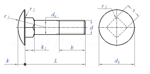 High Strength Carriage Bolts Painted Carriage Bolts Half Round Head square Neck Bolts Goods in Stock