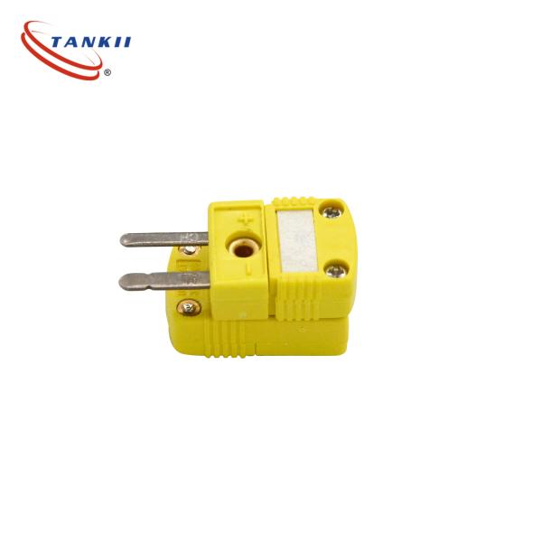 Yellow Colour K Type Thermocouple Connector Two Flat Pin Connector Used For Semiconductor