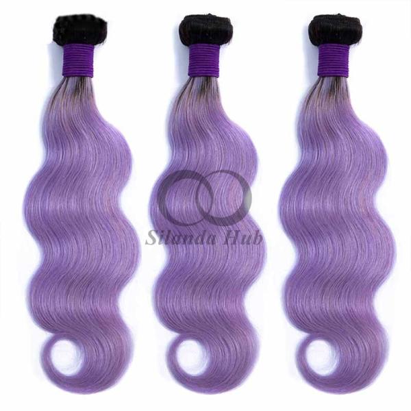 #T1B/Purple Body Wave Remy Human Hair Bundles Sew In Weave Bundles Brazilian Bundle Deals