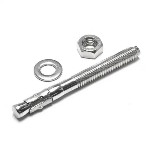 DIN 125 Zinc Plated Wedge Expansion Anchor with Hex Nut Grade 8.8 Silver Heavy Duty Concrete Fastening Bolt