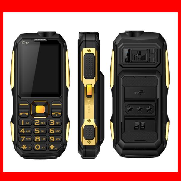 New Wholesale OEM 2.4 Screen Phone Rugged Waterproof Feature Mobile Phones With Big Battery Power Bank Loud
