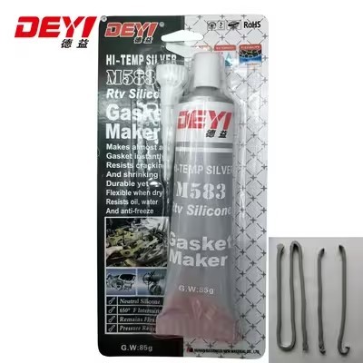 DEYI M583 Heavy-Duty RTV Silicone Gasket Maker | High Temp Silver Adhesive for