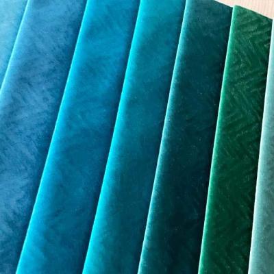Easy Maintain Velvet Upholstery Fabric Durable Polyester For Sofas Beds