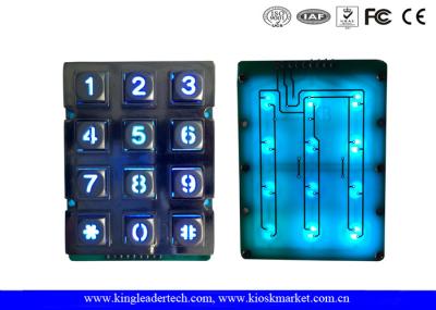 Teclado liga de zinco iluminado do metal do controlo de acessos interno com 12 chaves