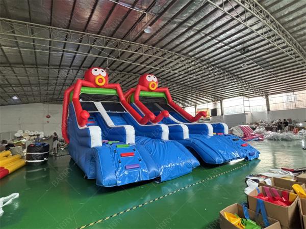 Sea World Theme Octopus  Inflatable Pool Slide，Inflatable Slide For Pool Backyard Water Park