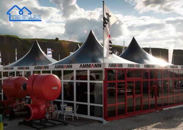 High Quality Aluminum Windproof Fireproof Outdoor High Peak Glass Wall Pagoda Tent