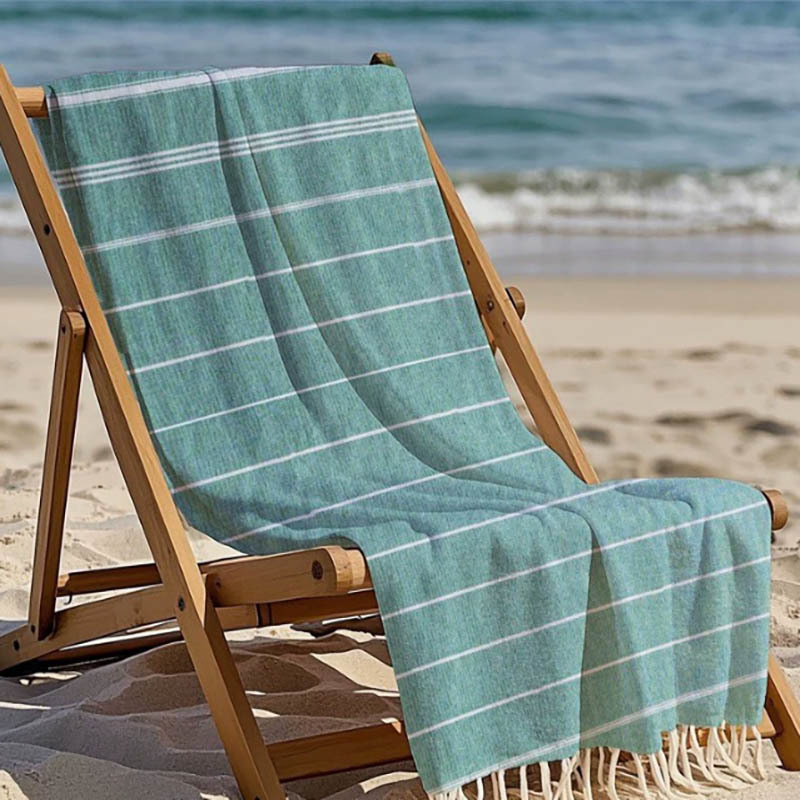 Cotton Polyester Turkish Beach Towels 370 Gsm Sand Resistant Bulk
