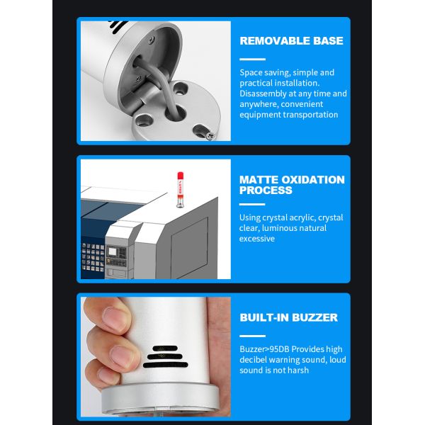 Luz de torre de señal de lámpara de torre de máquina personalizada tipo plegable tricolor