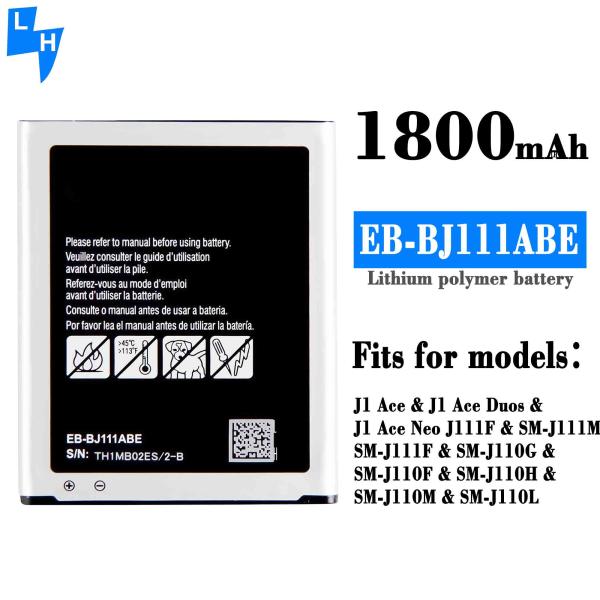 Bateria de iões de lítio de alta capacidade de 1800 mAh EB-BJ111ABE para Samsung Galaxy J1 Ace J1ACE