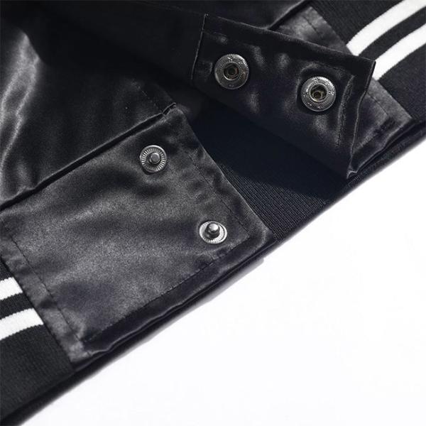 Black Le Fan Baseball Varsity Jackets 95% Polyester Fashion Brand Casual Lapel Jacket