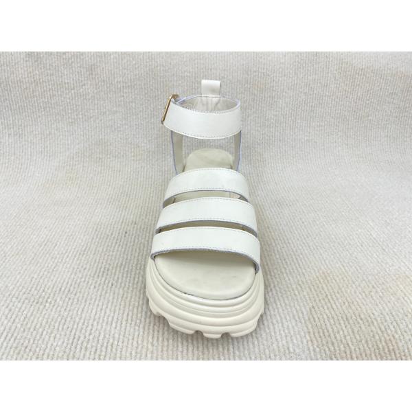 Breathable Microfiber Summer Sandals PU White Sandals For Women