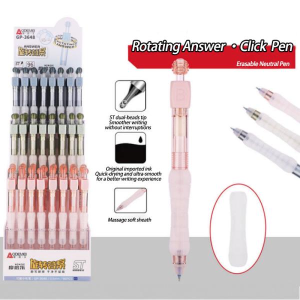 Mode stylo rotatif de jouet éteignable stylo neutre en plastique de 0,5 mm pour les étudiants